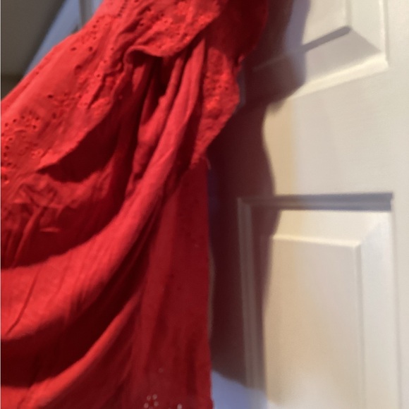 Red Eyelet Lace Top - Picture 7 of 15